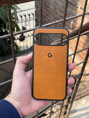 Google Pixel "9 Pro XL" Premium Leather Texture Case - Orange