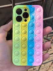 iPhone "13 Pro" Fidget Stress Release Pop-Up Case - Green & Pink