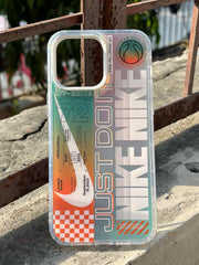 iPhone "14 Pro Max" Rainbow Translucent Shade Matte Case - Green Nike