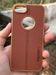 iPhone "SE 2020" Spigen Premium Woven Stitched Case - Brown