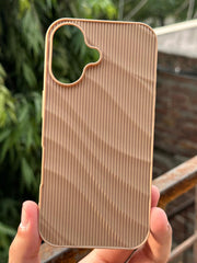 iPhone “16” Premium Silicone “Wavy” Case - Gold
