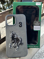 iPhone "12 Pro Max" Polo Embroidered Case - Dark Gray