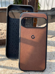 Google Pixel "9 Pro" Premium Leather Texture Case - Brown