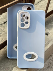 Samsung Galaxy "A13" Silicone "Holo Camera Ring" Case - Light Blue