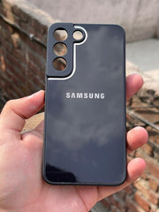 Samsung Galaxy "S22" Tempered Glass "Chrome" Case - Black