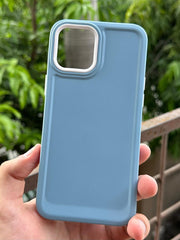 iPhone "12 Pro Max" Silicone "Camera Ring Retractable" Case - Sierra Blue