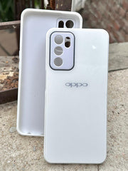 Oppo "A16" Tempered Glass "Chrome" Case - White
