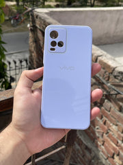 Vivo "Y33S/Y21" Tempered Glass "Chrome" Case - Purple
