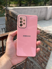 Samsung Galaxy "A72" Tempered Glass "Chrome" Case - Pink