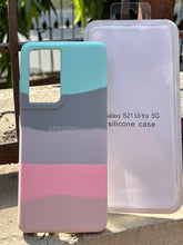 Samsung Galaxy "S21 Ultra" Rainbow Silicone Case - Pink