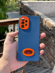 Samsung Galaxy "A32 (4G)" Silicone "Holo Camera Ring" Case - Dark Blue