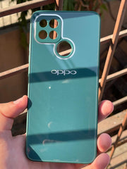 Oppo 'A15/A15s" Tempered Glass "Chrome" Case - Green