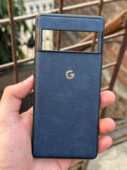 Google Pixel "6 Pro" Premium Leather Texture Case - Blue