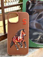 iPhone "15" Polo Embroidered Case - Brown
