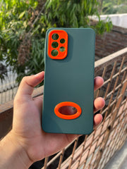 Samsung Galaxy "A13" Silicone "Holo Camera Ring" Case - Green