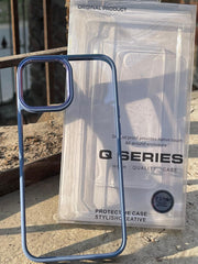 iPhone "12 Pro Max" Q-Series Premium Transparent "Ultra Hybrid" Case - Dark Blue