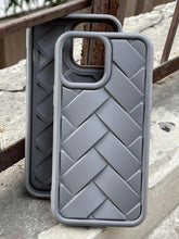 iPhone "13 Pro Max" Premium Silicone "Woven-Bamboo" Case - Gray