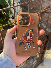 iPhone "15 Pro" Polo Embroidered Case - Brown