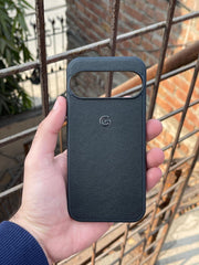 Google Pixel "9 Pro" Premium Leather Texture Case - Black
