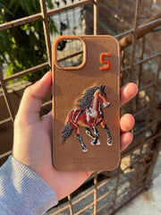 iPhone "13/14" Polo Embroidered Case - Brown
