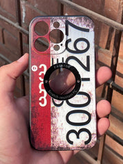 iPhone "13 Pro" Silicone "Retro" Edition Case - Maroon & Gray