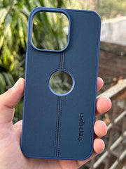 iPhone "15 Pro Max" Spigen Premium Woven Stitched Case - Blue