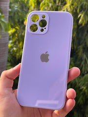 iPhone "12 Pro Max" Tempered Glass "Solid" Case - Lilac