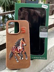 iPhone "16 Pro" Polo Embroidered Case - Brown
