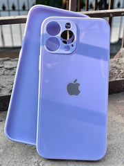 iPhone "13 Pro Max" Tempered Glass "Solid" Case - Lilac