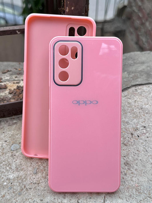 Oppo "A16" Tempered Glass "Chrome" Case - Pink
