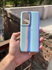 Samsung Galaxy "S21 Ultra" Rainbow Silicone Case - Teal Green