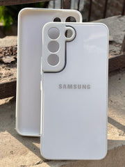 Samsung Galaxy "S22" Tempered Glass "Chrome" Case - White