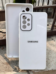 Samsung Galaxy "A72" Tempered Glass "Chrome" Case - White