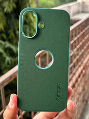 iPhone "16" Spigen Rugged Texture "LOGO-CUT" Case - Green