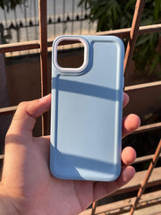 iPhone "13/14" Silicone "Camera Ring Retractable" Case - Sierra Blue