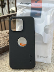 iPhone "13 Pro" Spigen Rugged Texture "LOGO-CUT" Case - Black