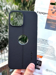 iPhone "12 Pro Max" Spigen Premium Woven Stitched Case - Black