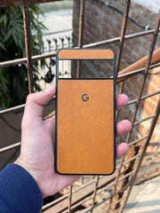 Google Pixel "8 Pro" Premium Leather Texture Case - Orange