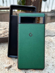 Google Pixel "6A" Premium Leather Texture Case - Green