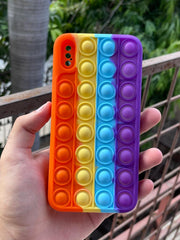 iPhone "XS Max" Fidget Stress Release Pop-Up Case - Red & Purple