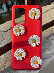 Oppo "F19" Flower Back Silicone Case - Red