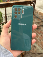 Oppo "F19 Pro" Tempered Glass "Chrome" Case - Green