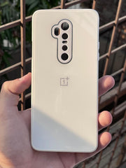 OnePlus "7 Pro/ 7T Pro/ 7T Pro McLaren" Tempered Glass "Chrome" Case - White