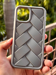 iPhone "11 Pro" Premium Silicone "Woven-Bamboo" Case - Gray