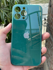 iPhone "13 Pro Max" Tempered Glass "Solid" Case - Green