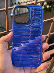 iPhone "14 Pro Max" Translucent Jump Style Silicone Case - Navy Blue