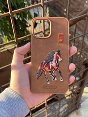 iPhone "13 Pro Max" Polo Embroidered Case - Brown
