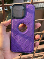 iPhone "14 Pro Max" Spigen Premium Leather Case - Purple