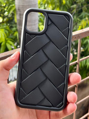 iPhone "11" Premium Silicone "Woven-Bamboo" Case - Black