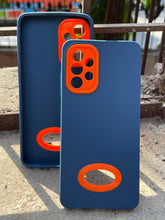 Samsung Galaxy "A32 (4G)" Silicone "Holo Camera Ring" Case - Dark Blue